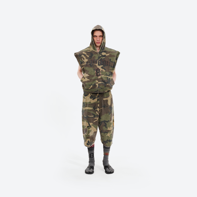Camo Zip-Up Hooded Vest